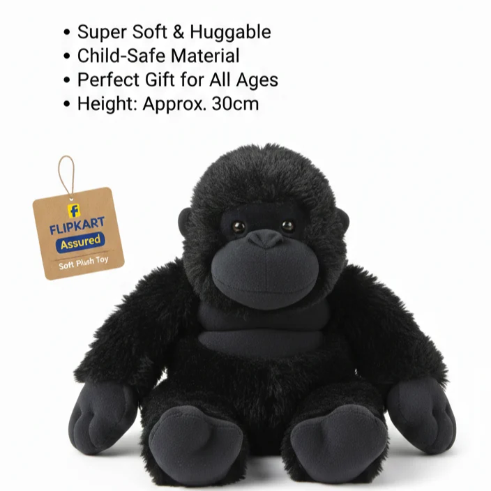 Black Gorilla Soft Toy - Image 3