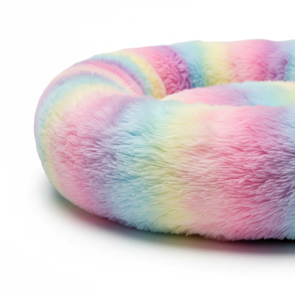 Medium Rainbow Plush Pet Bed – Soft & Cozy - Image 7